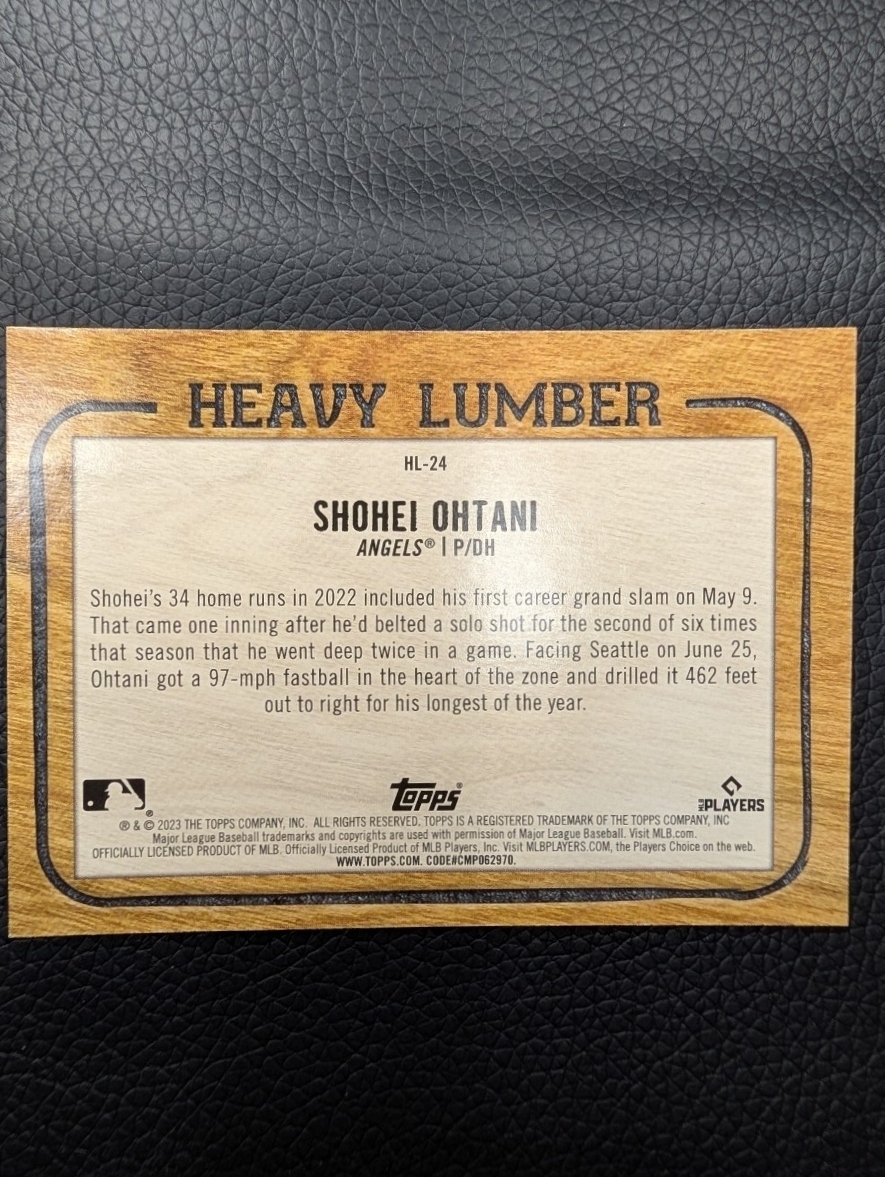 【SSP】大谷翔平 2023 Topps Heavy Lumber #HL-24 Angels Shohei Ohtani Case Hit レア インサート_画像6
