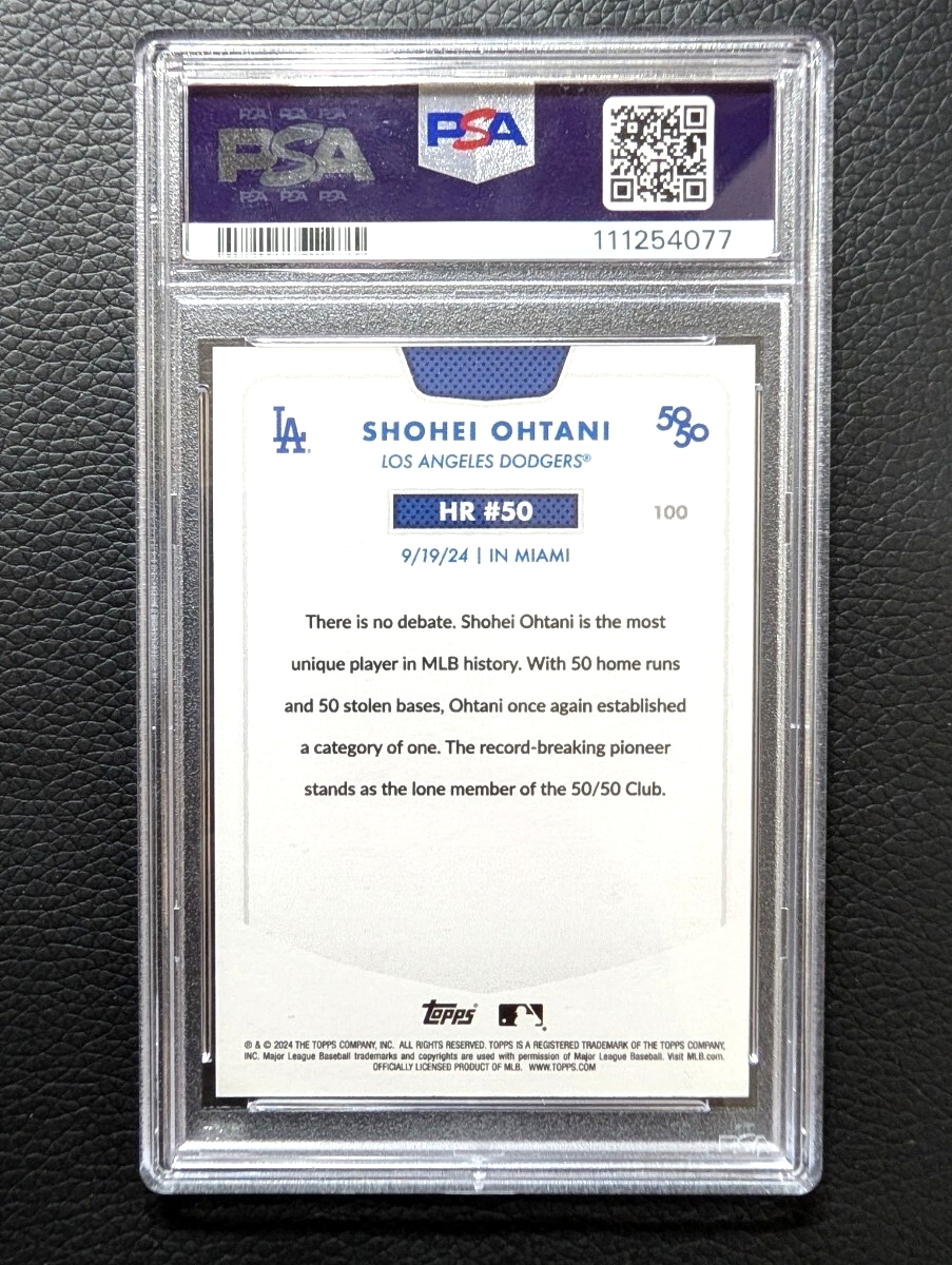 【PSA9 MINT】大谷翔平 2024 Topps 50/50 #100 SP / 史上初 50本 50盗塁 達成 記念 ショートプリント 鑑定済み ドジャース_画像2