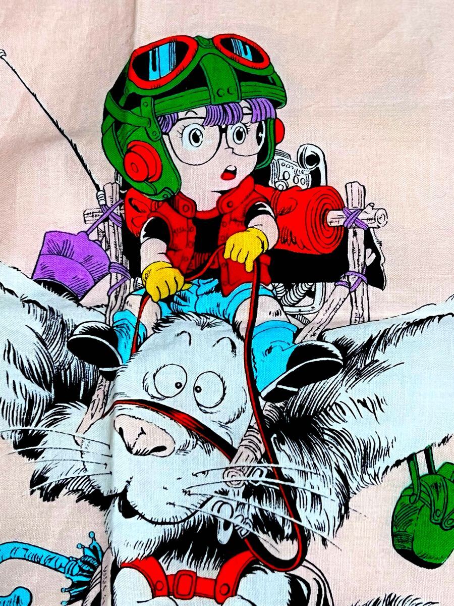 【昭和期 Dr.スランプ/ドクタースランプアラレちゃん】 ハンカチ 汚れあり 東映アニメ/鳥山明 Dr.SLUMP ARALE 昭和レトロ_画像1