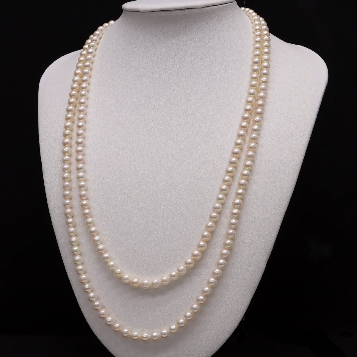 SV金具 アコヤパール ロングネックレス 6.0~6.5mm 122.5cm 真珠■08C73_画像2