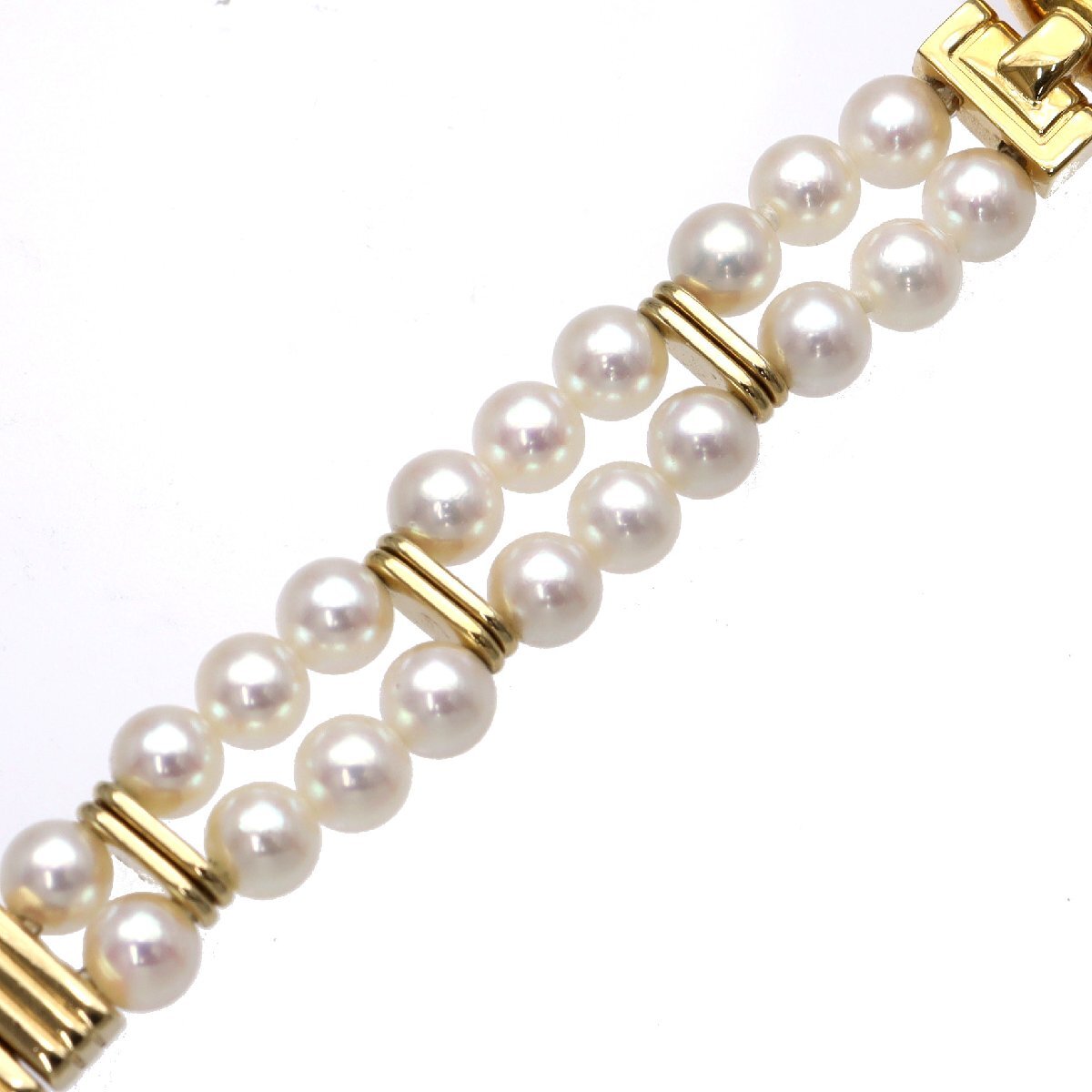 ミキモト JAL 2連パール ブレスレットウォッチ クォーツ 動作品 腕時計■22C37_画像6