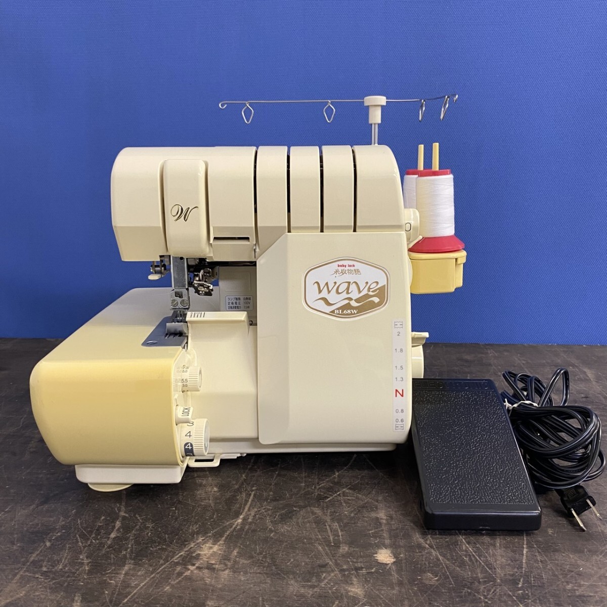 JUKI ジューキ ロックミシン baby lock 糸取物語 wave BL68W フットペダル付き 手芸 動作確認済_画像1