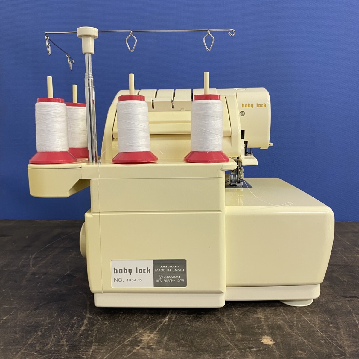 JUKI ジューキ ロックミシン baby lock 糸取物語 wave BL68W フットペダル付き 手芸 動作確認済_画像4