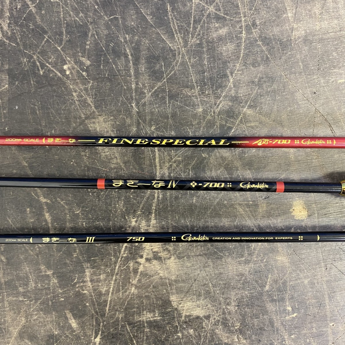 Gamakatsu まきーな3本まとめ FINE SPECIAL Ti-700 まきーなⅣ -700 まきーなⅢ 750 まきえ杓_画像2