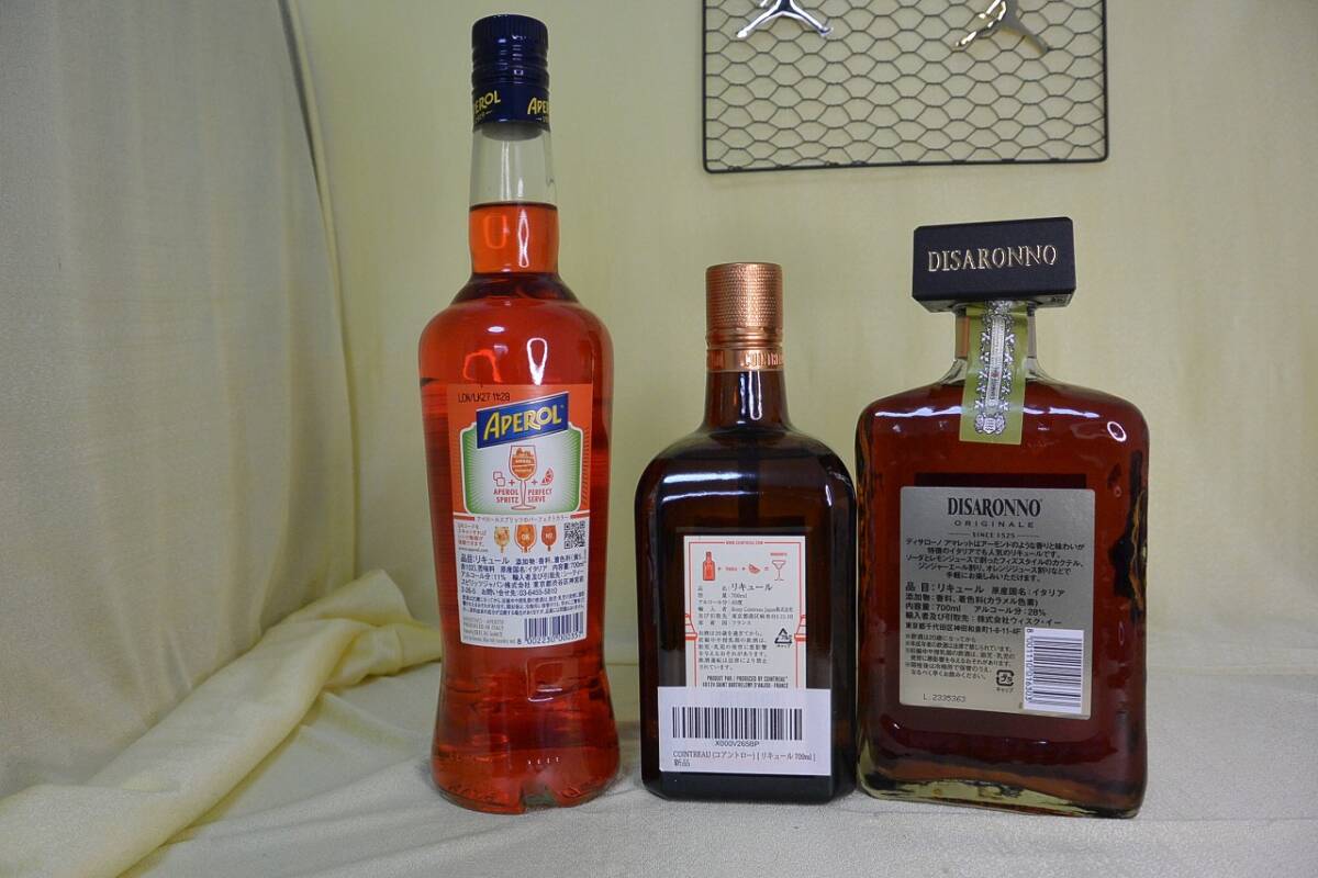 古酒 未開栓 3本 COINTREAU/コアントロー リキュール 700ml 40%/アペロール/APEROL11%/700ml/DISARONNO/ディサローノアマレット 28% 700ml_画像5