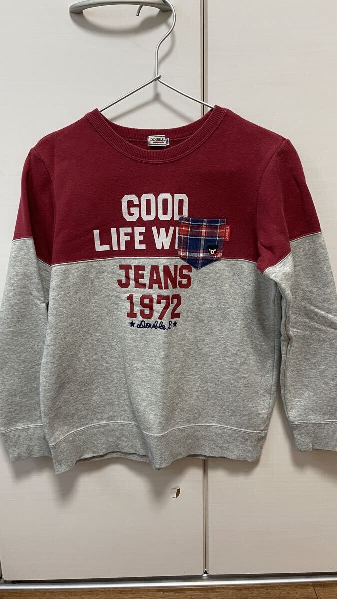 【送料無料】 ミキハウス ダブルビー mikihouse DOUBLE.B 長袖 150 トレーナー トップス スウェット_画像1