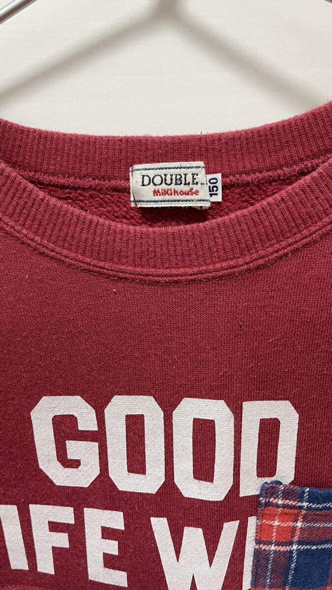 【送料無料】 ミキハウス ダブルビー mikihouse DOUBLE.B 長袖 150 トレーナー トップス スウェット_画像2