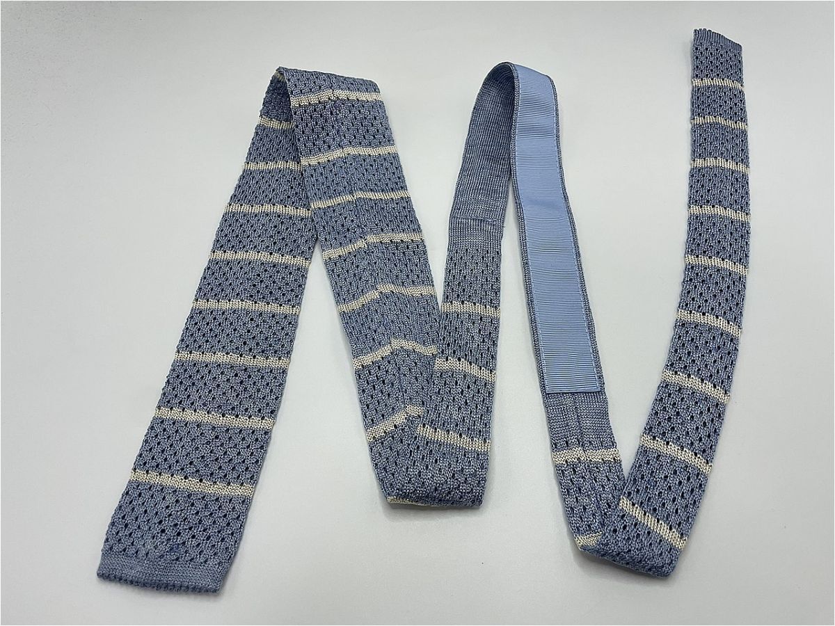 【超美品】United Arrows ユナイテッドアローズ ボーダー柄 ネクタイ 3本以上 送料無料 メンズ ブルー 1003077の画像3