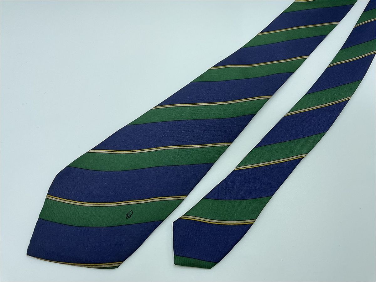 【美品】ChristianDior ディオール ロゴ＆レジメンタル柄 ネクタイ 3本以上 送料無料 メンズ ネイビー 1001171の画像4