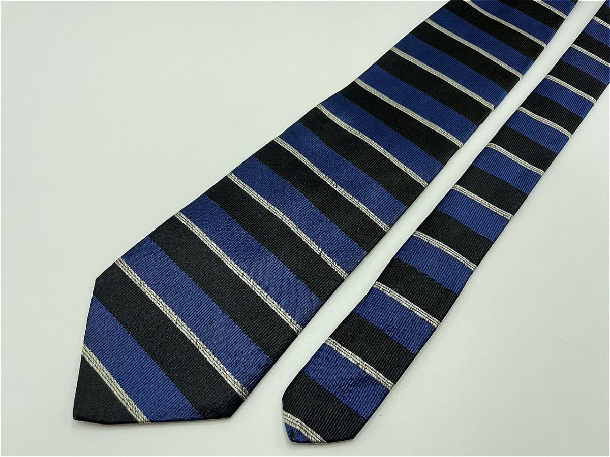 【美品】BrooksBrothers ブルックスブラザーズ ボーダー柄 ネクタイ 3本以上 送料無料 メンズ ネイビー系 1002227の画像4