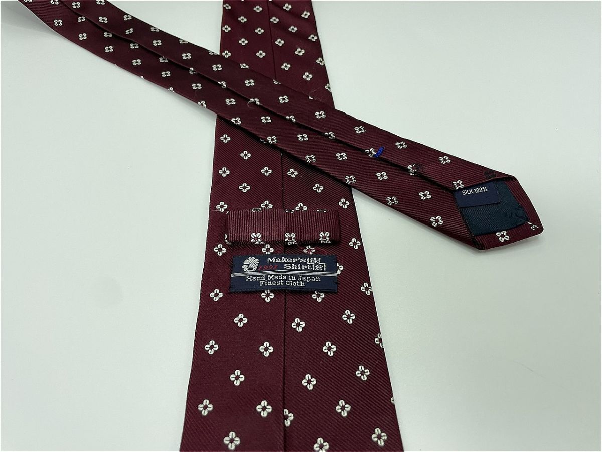 メーカーズショーツ鎌倉 ドット柄 ネクタイ 3本以上 送料無料 メンズ ワインレッド 1002179の画像2