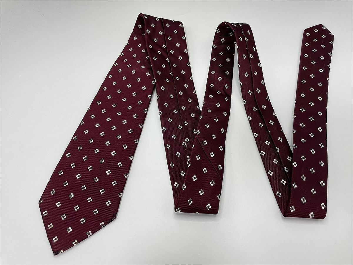 メーカーズショーツ鎌倉 ドット柄 ネクタイ 3本以上 送料無料 メンズ ワインレッド 1002179の画像3