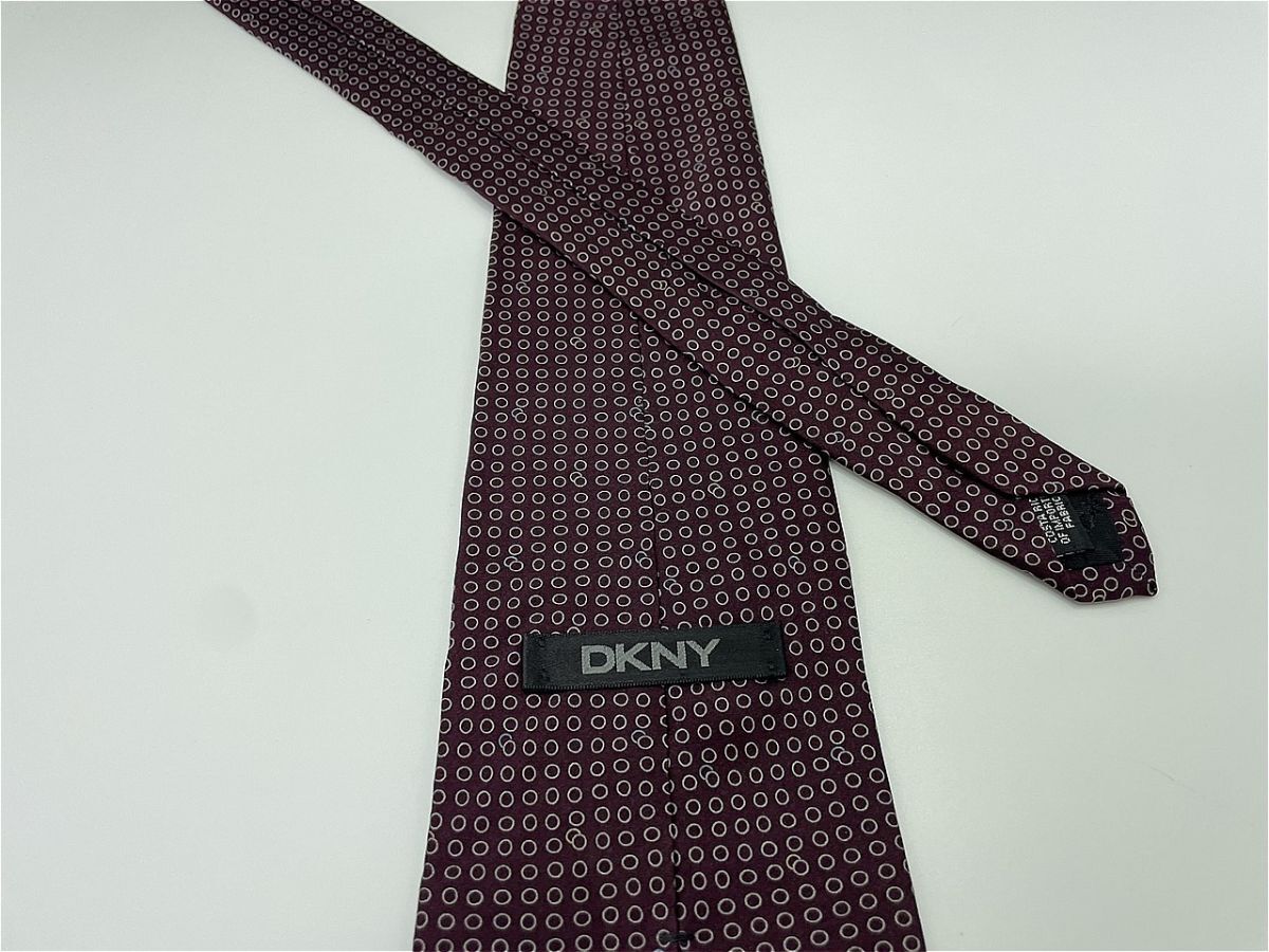 【超美品】DKNY　ダナキャラン　ドット柄 ネクタイ 3本以上 送料無料 メンズ ブラウン　1004120_画像2