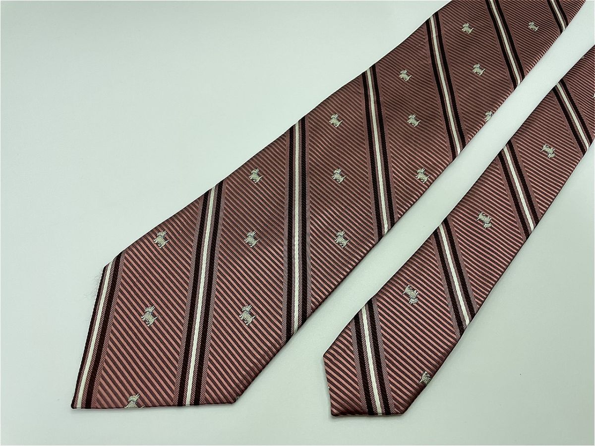 【超美品】Ralph Lauren　ラルフローレン　ワンちゃん＆レジメンタル柄 ネクタイ 3本以上 送料無料 メンズ ブラウン系　1102029_画像4