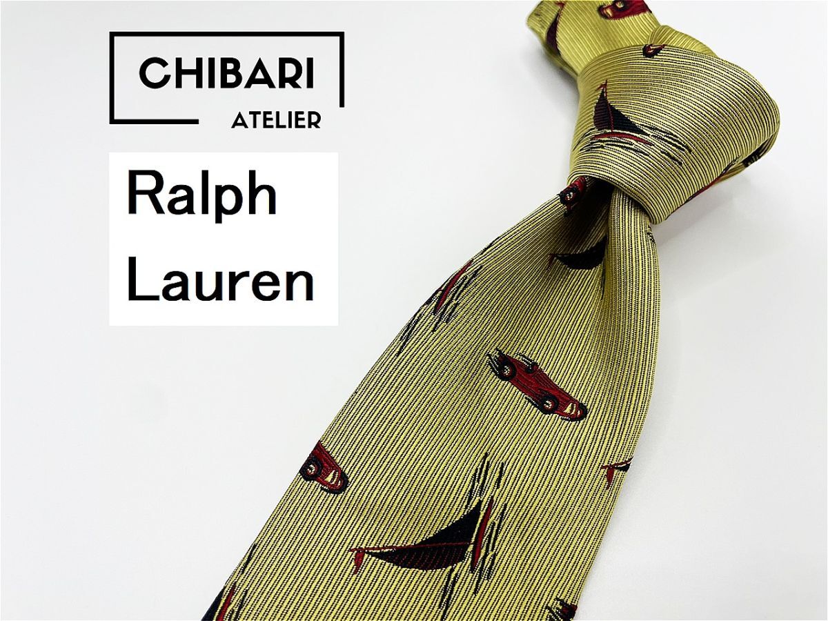 【超美品】Ralph Lauren　ラルフローレン　カー柄 ネクタイ 3本以上 送料無料 メンズ ブラウン　1102106_画像1