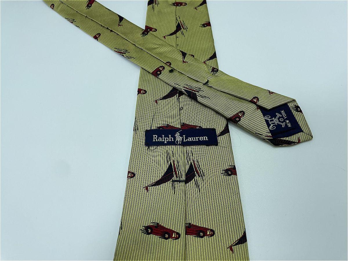 【超美品】Ralph Lauren　ラルフローレン　カー柄 ネクタイ 3本以上 送料無料 メンズ ブラウン　1102106_画像2