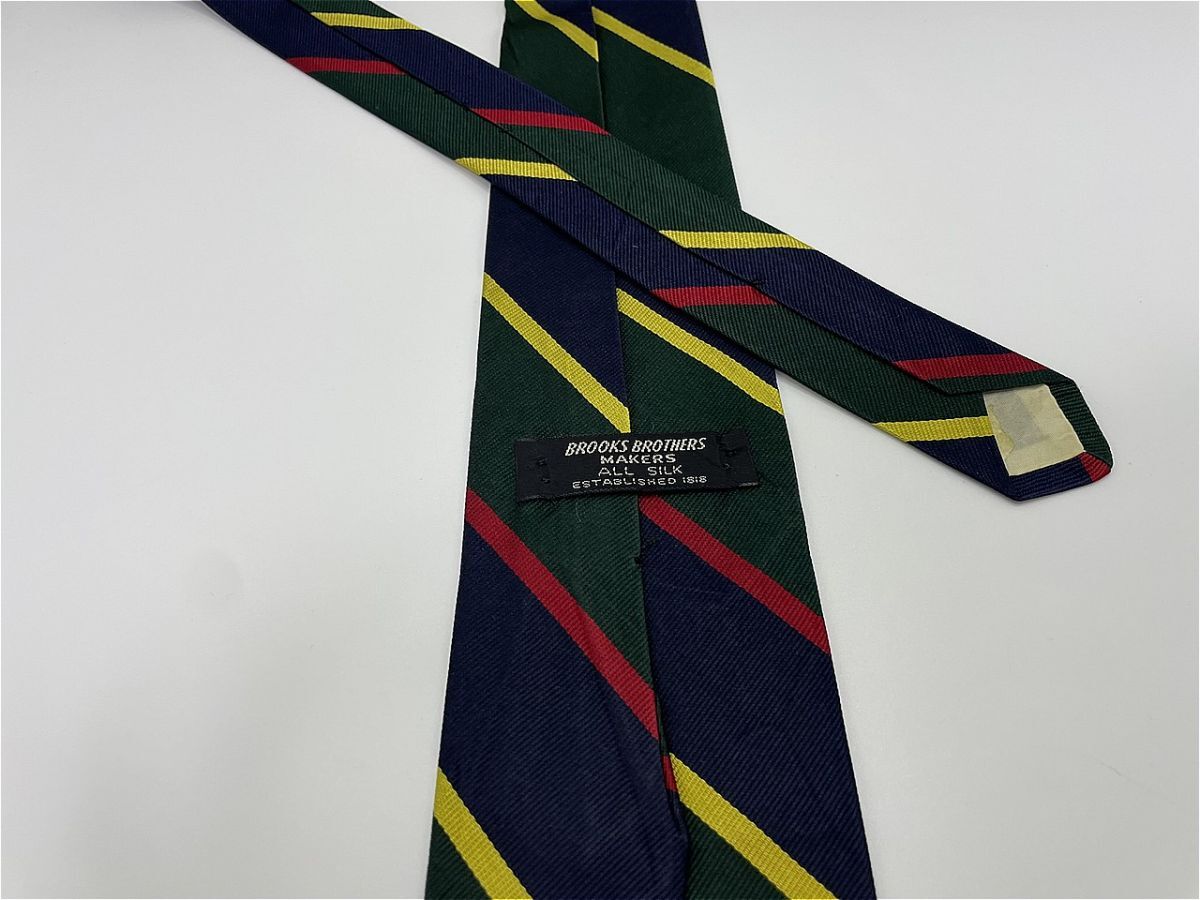 【美品】BrooksBrothers　ブルックスブラザーズ　レジメンタル柄 ネクタイ 3本以上 送料無料 メンズ ネイビー　1101044_画像2