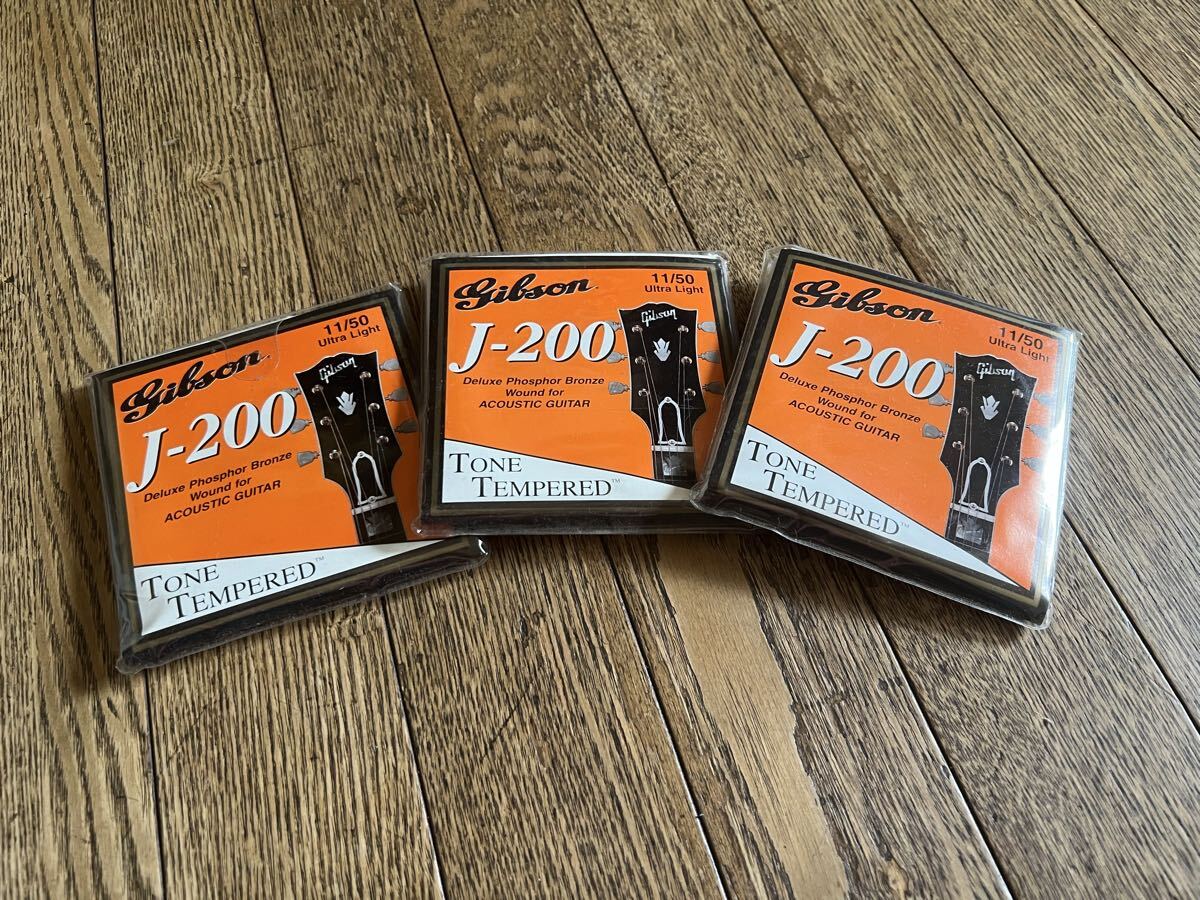  утиль!Gibson Gibson J-200 Deluxe Phosphor Bronze Wound for ACOUSTIC GUITAR акустический комплект струна 3set