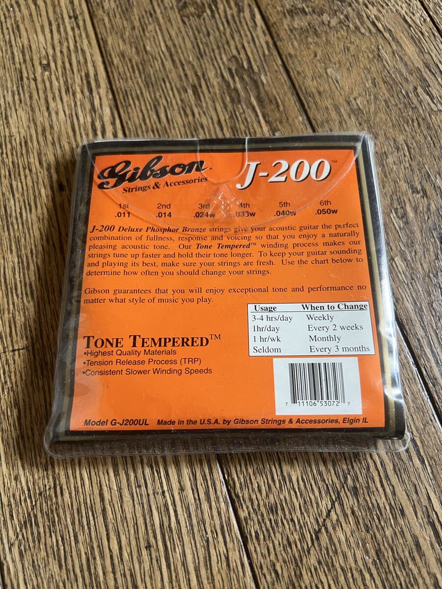 утиль!Gibson Gibson J-200 Deluxe Phosphor Bronze Wound for ACOUSTIC GUITAR акустический комплект струна 3set