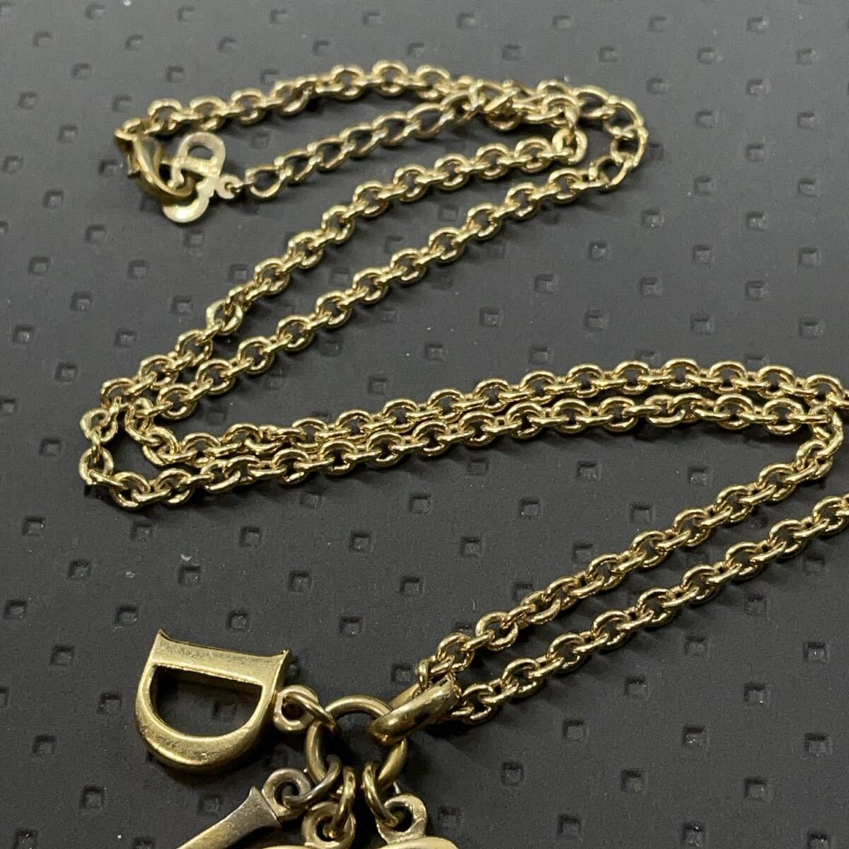 7） 1円スタート！！ クリスチャンディオール ネックレス ロゴ ゴールド ヴィンテージ_画像4