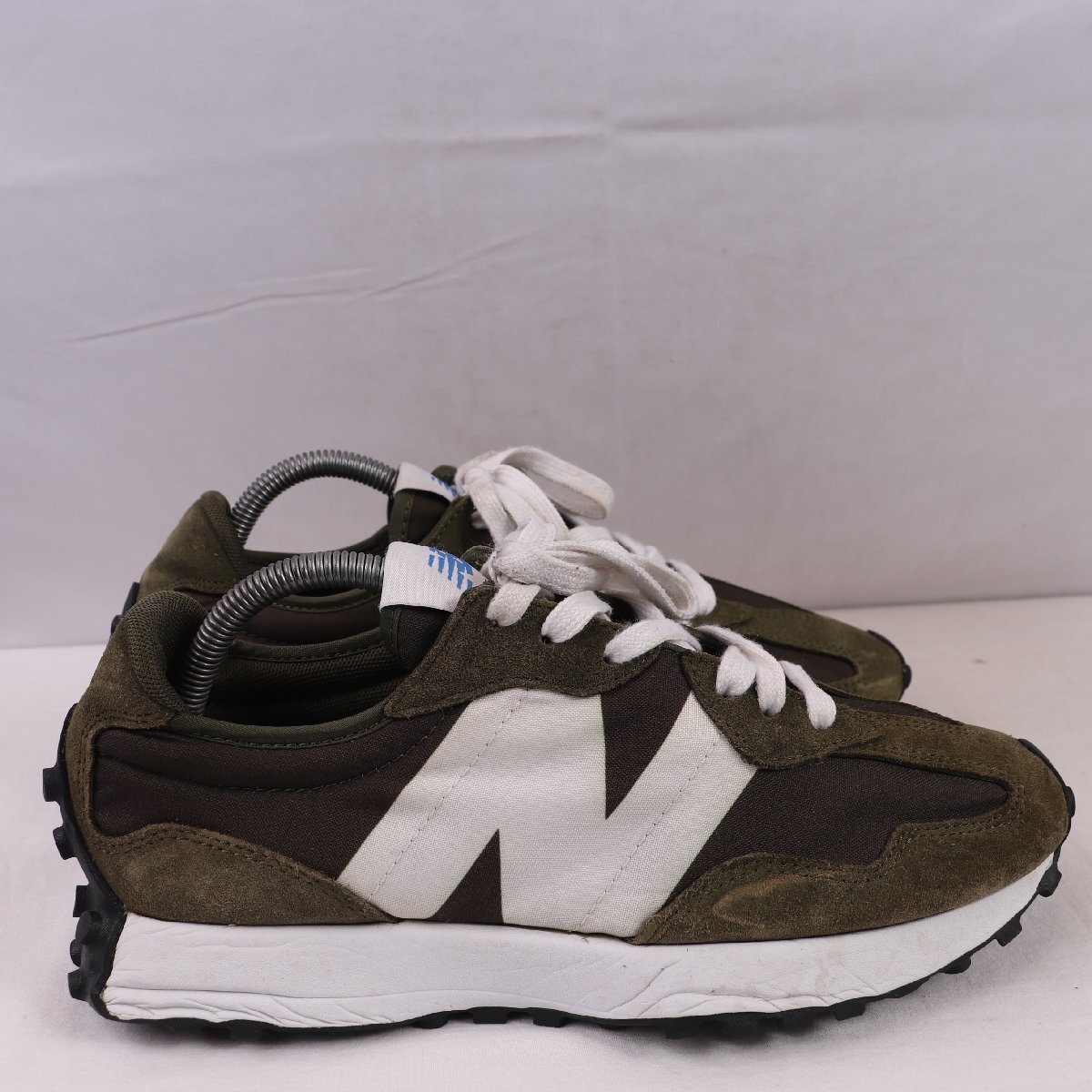 327 ニューバランス 26.0cm/new balance 緑 グリーン 白 ホワイト 中古 古着 メンズ スニーカー yy7429_画像4