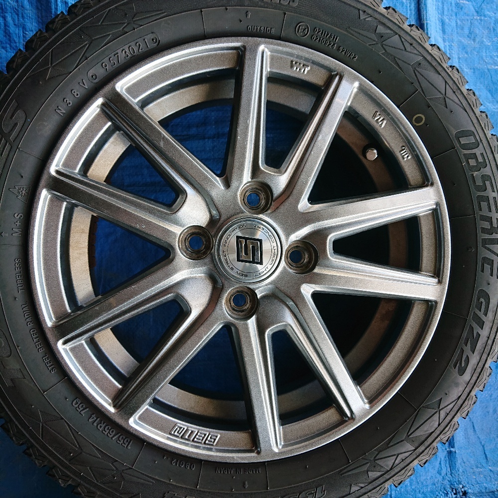 155/65R14　TOYOオブザーブGIZ2 ＋ 14×4.5J アルミ　４本セット_画像4