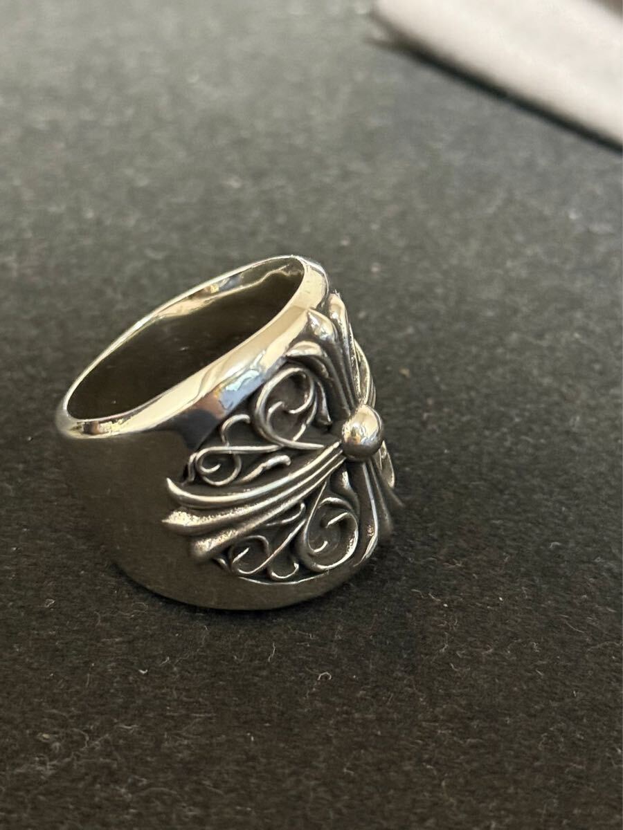 クロスオーバルリング シルバー フローラルリング クロスリング　人気クロスリング_画像3