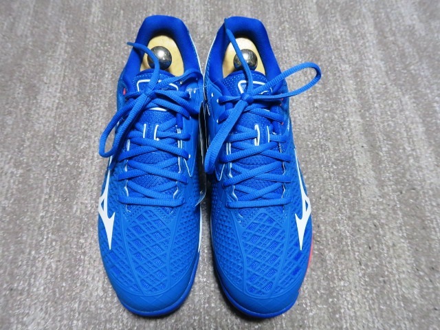 1.6万 完売品 未使用タグ付 MIZUNO ミズノ テニスシューズ ウエーブエクシード TOUR 4 AC オールコート ブルー×ホワイト×レッド 26cm 2E_画像4