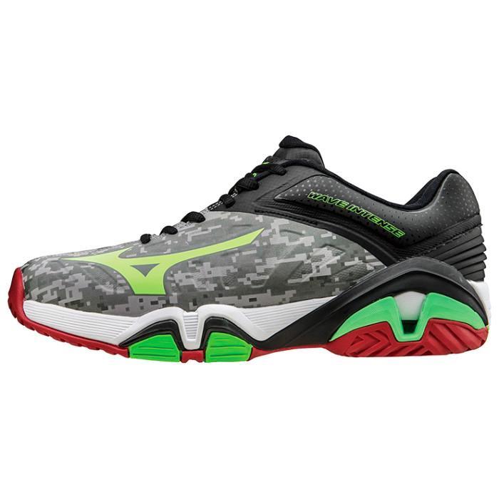 1.6万 未使用 タグ付 MIZUNO WAVE INTENSE TOUR 2 ミズノ ウエーブインテンスツアー2AC GREY/GREEN/BLACK US7.5 25.5cm オールコート用_画像1