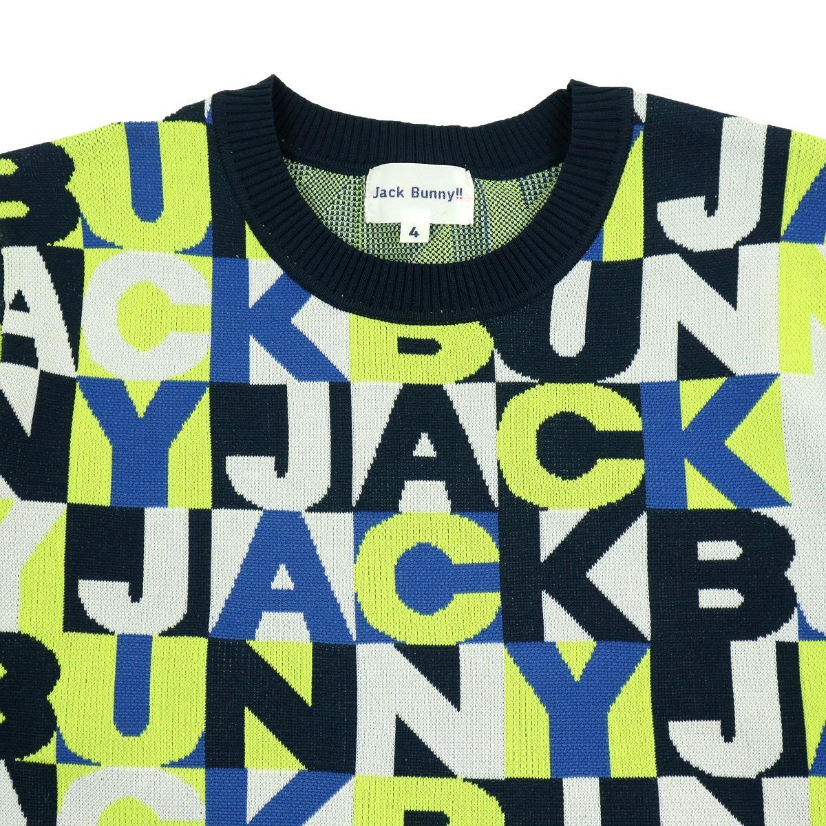 【B3563】【美品】Jack Bunny!! ジャックバニー パーリーゲイツ セーター クルーネックニット ゴルフウエア 撥水 262-2170211 サイズ4_画像3