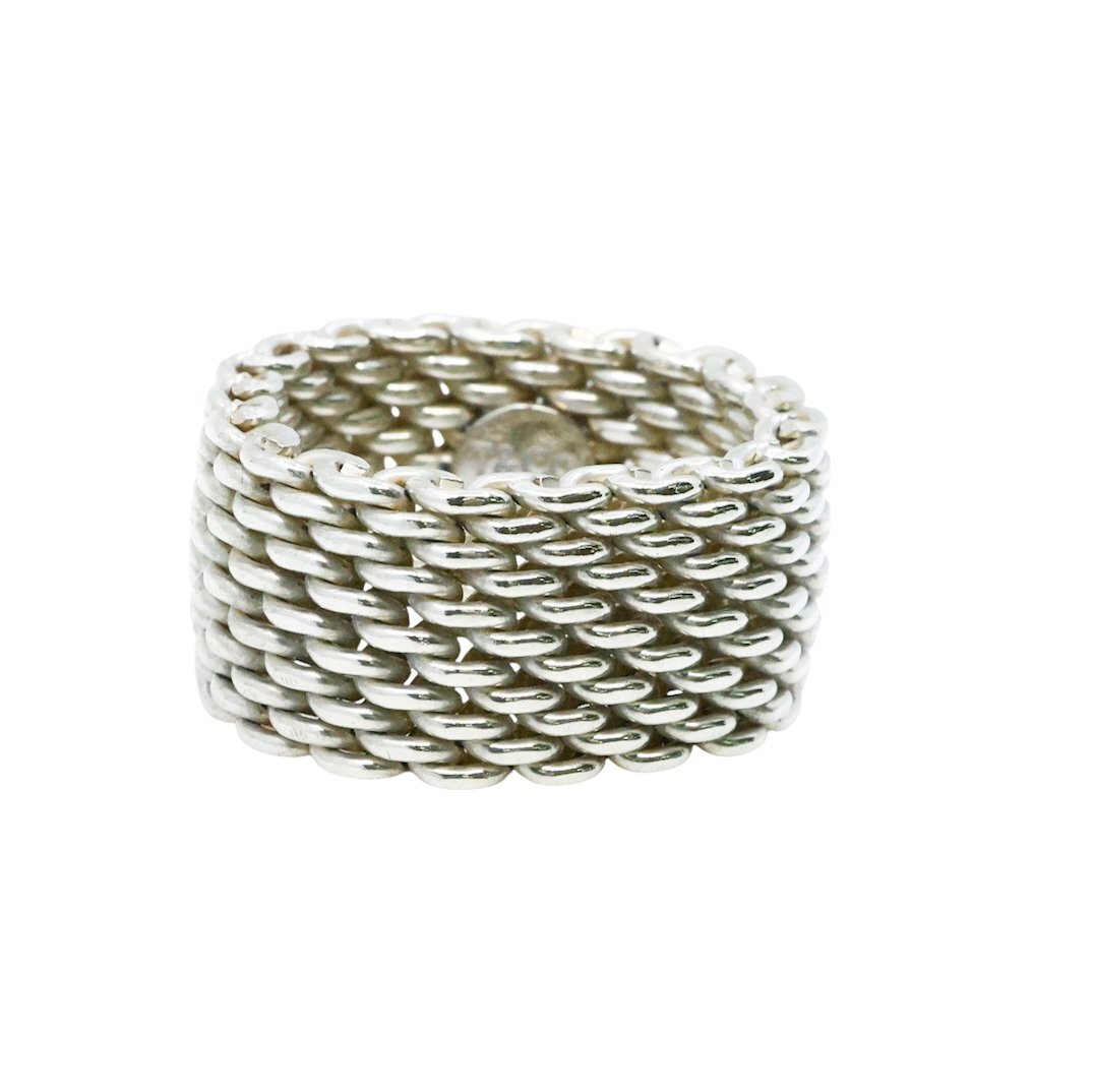 ■ 1円 ～ 正規 中古 美品 ■ ティファニー Tiffany &Co.■ サマセット メッシュ リング ■約 10号 指輪 シルバーAg 925 アクセ ジュエリー_画像2