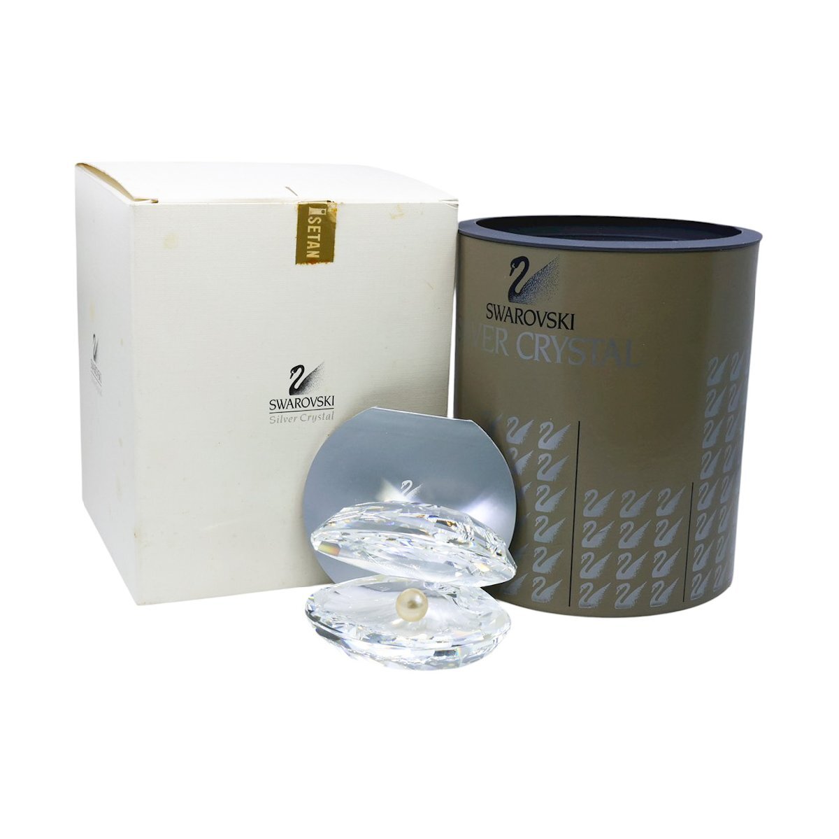 ■ 1円 ~ 正規 美品 ■ スワロフスキー Swarovski ■ 貝と真珠 ラージ 14389 ■ シェル パール クリスタル 置物 フィギュア プレゼント_画像1