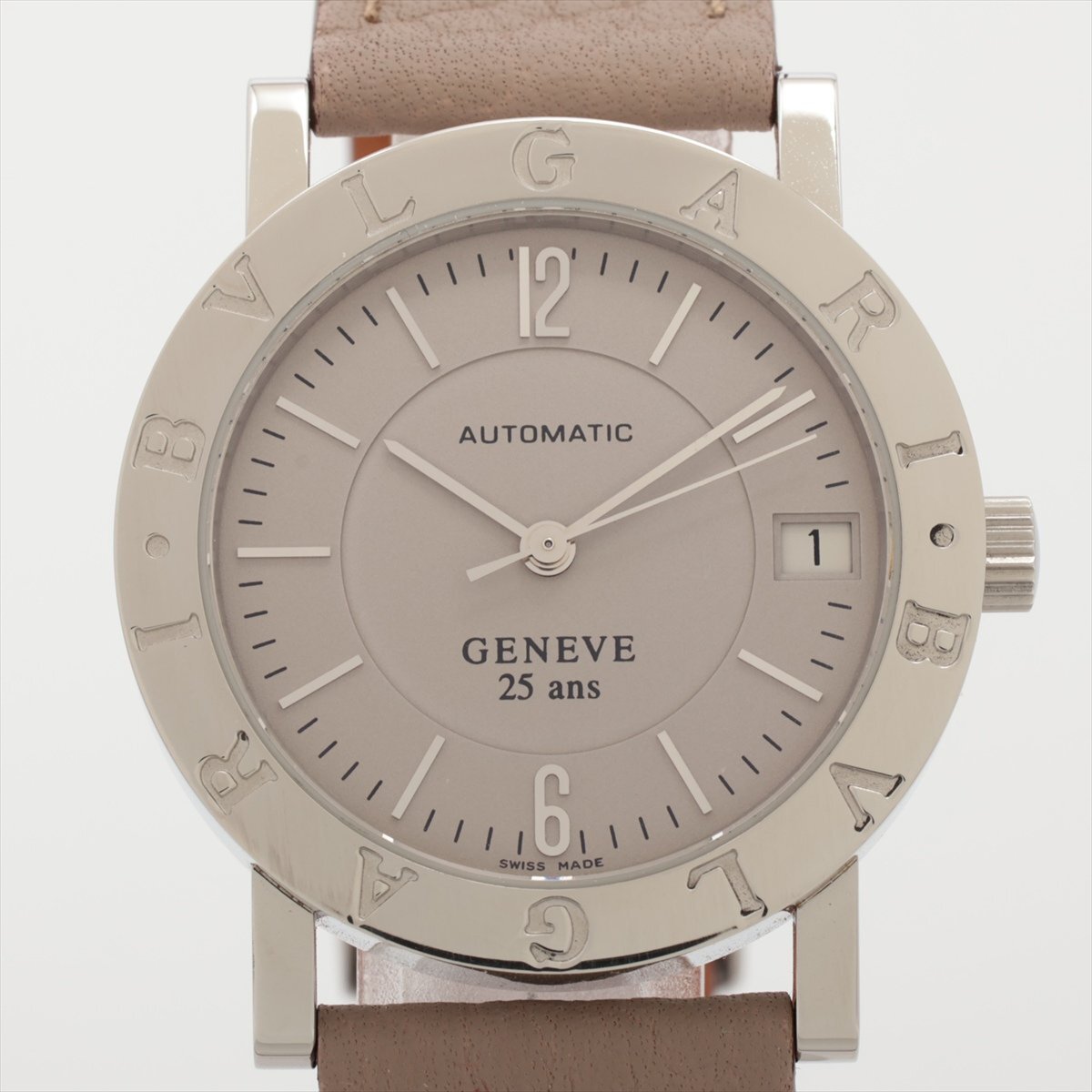 ■ 1円 ～ 限定 中古品 ■ BVLGARI ブルガリ ■ ブルガリブルガリ ジュネーブサロン 25周年 記念 BB33SL ■箱保 自動巻き ボーイズ グレー_画像1