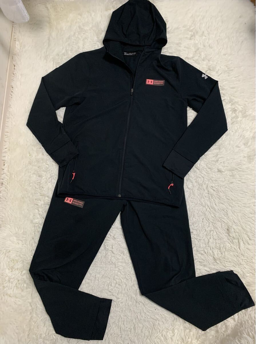 UNDER ARMOUR STORM アンダーアーマー ストーム セットアップ ジャージ ストレッチ 黒 上下 XXL_画像10