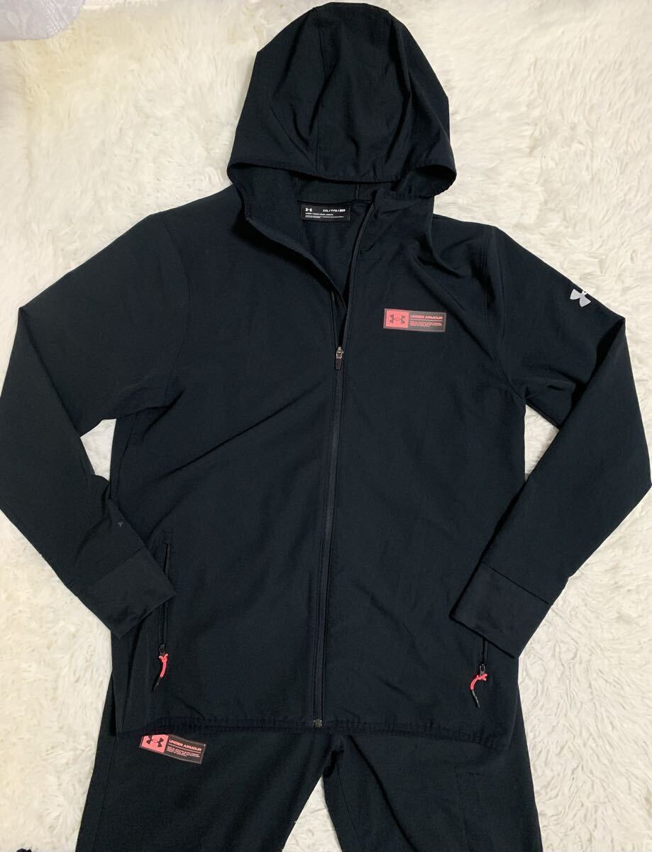 UNDER ARMOUR STORM アンダーアーマー ストーム セットアップ ジャージ ストレッチ 黒 上下 XXL_画像3