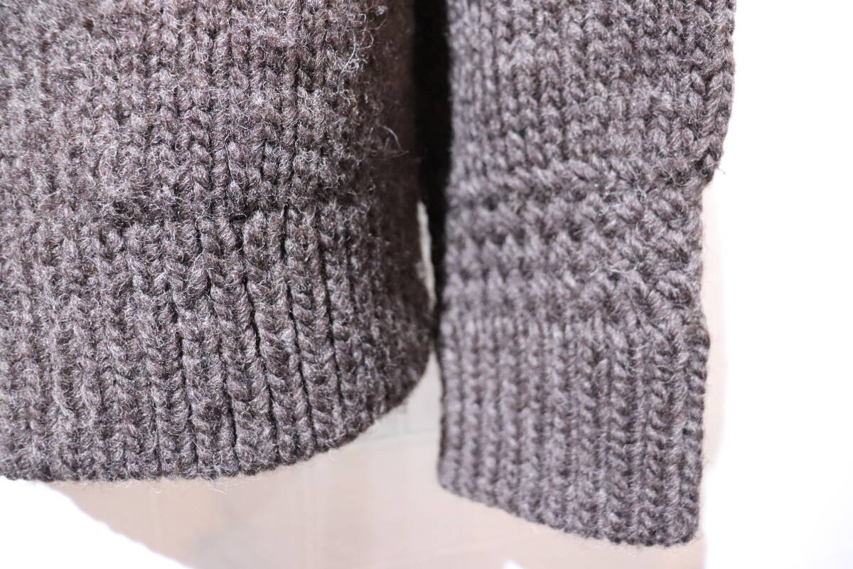 即決 02AW Number Nine ナンバーナイン NOWHEREMAN期 ジョージ期 宮下期 複数編み カウチンニットセーター ニットジャケット 2 焦げ茶_画像5
