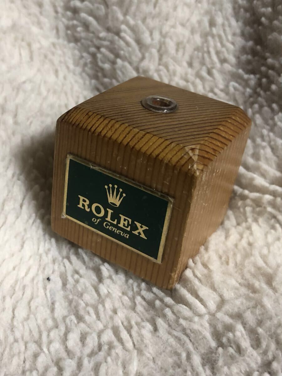  Vintage / Vintage ощущение б/у иметь редкость 70~80 годы примерно оригинальный ROLEX of Geneva/ Rolex из дерева часы дисплей подставка дерево F