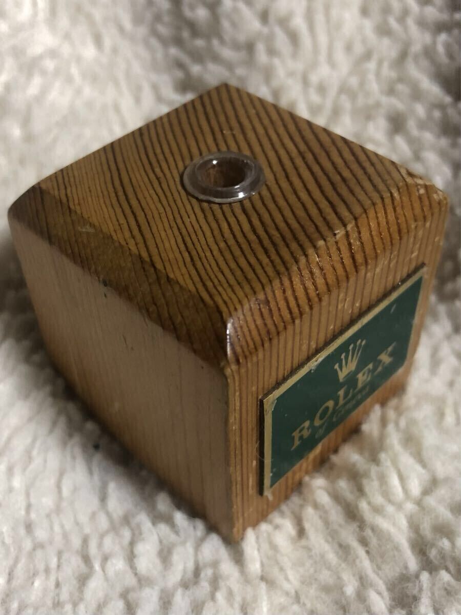  Vintage / Vintage ощущение б/у иметь редкость 70~80 годы примерно оригинальный ROLEX of Geneva/ Rolex из дерева часы дисплей подставка дерево F
