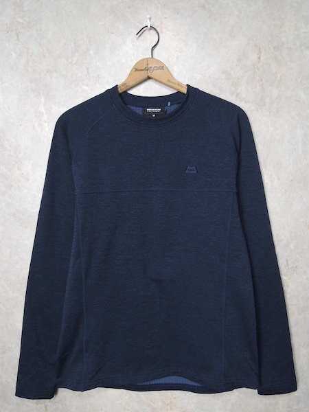 MOUNTAIN EQUIPMENT ROCKALL CREW◆メンズMサイズ/長袖シャツ/ベースレイヤー/薄手フリース/グレーネイビー/紺/マウンテンイクイップメント_画像1