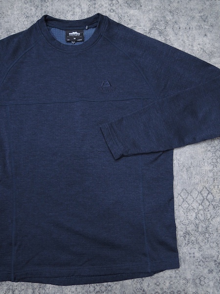 MOUNTAIN EQUIPMENT ROCKALL CREW◆メンズMサイズ/長袖シャツ/ベースレイヤー/薄手フリース/グレーネイビー/紺/マウンテンイクイップメント_画像3