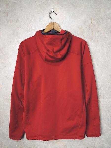 ファイントラック ドラウトレイフーディ プルオーバー◆メンズLサイズ/ミドルレイヤー/ソフトシェル/フリース/アウトドア/ミッド/えんじ赤_画像2