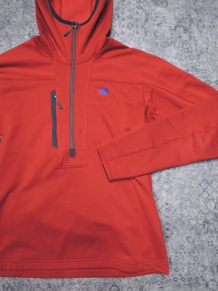 ファイントラック ドラウトレイフーディ プルオーバー◆メンズLサイズ/ミドルレイヤー/ソフトシェル/フリース/アウトドア/ミッド/えんじ赤_画像3