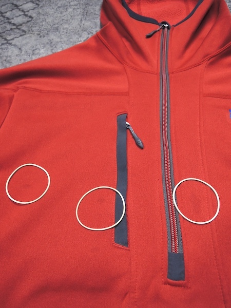 ファイントラック ドラウトレイフーディ プルオーバー◆メンズLサイズ/ミドルレイヤー/ソフトシェル/フリース/アウトドア/ミッド/えんじ赤_画像7