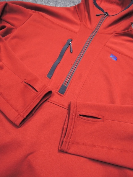 ファイントラック ドラウトレイフーディ プルオーバー◆メンズLサイズ/ミドルレイヤー/ソフトシェル/フリース/アウトドア/ミッド/えんじ赤_画像9