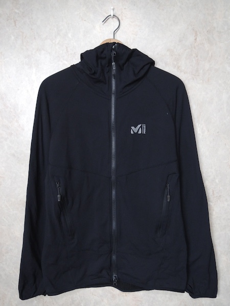 ミレー ドライグリッドフーディ◆メンズXLサイズ/黒/ブラック/薄手フリース/パーカー/アウトドア/_画像1
