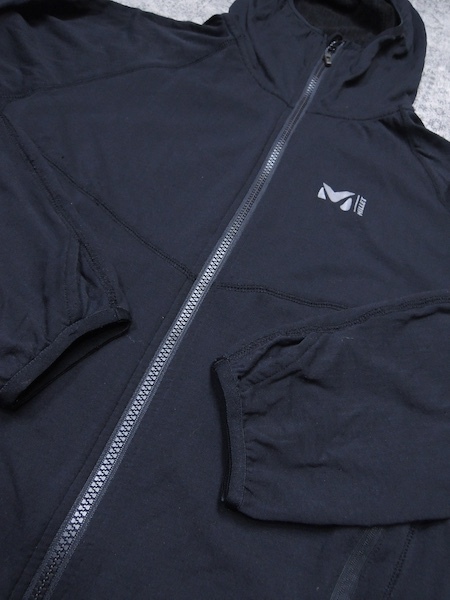 ミレー ドライグリッドフーディ◆メンズXLサイズ/黒/ブラック/薄手フリース/パーカー/アウトドア/_画像8