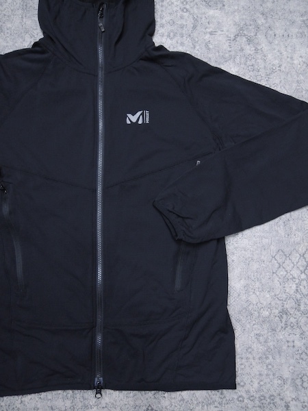 ミレー ドライグリッドフーディ◆メンズXLサイズ/黒/ブラック/薄手フリース/パーカー/アウトドア/_画像3