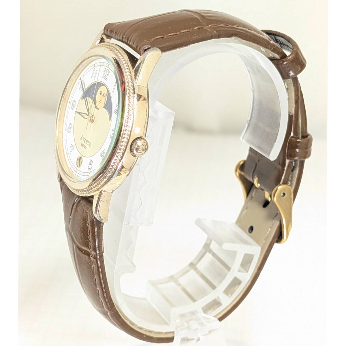 セイコー AVENUE ムーンフェイズ メンズ 電池ベルト交換済み稼働品 F-12_画像4