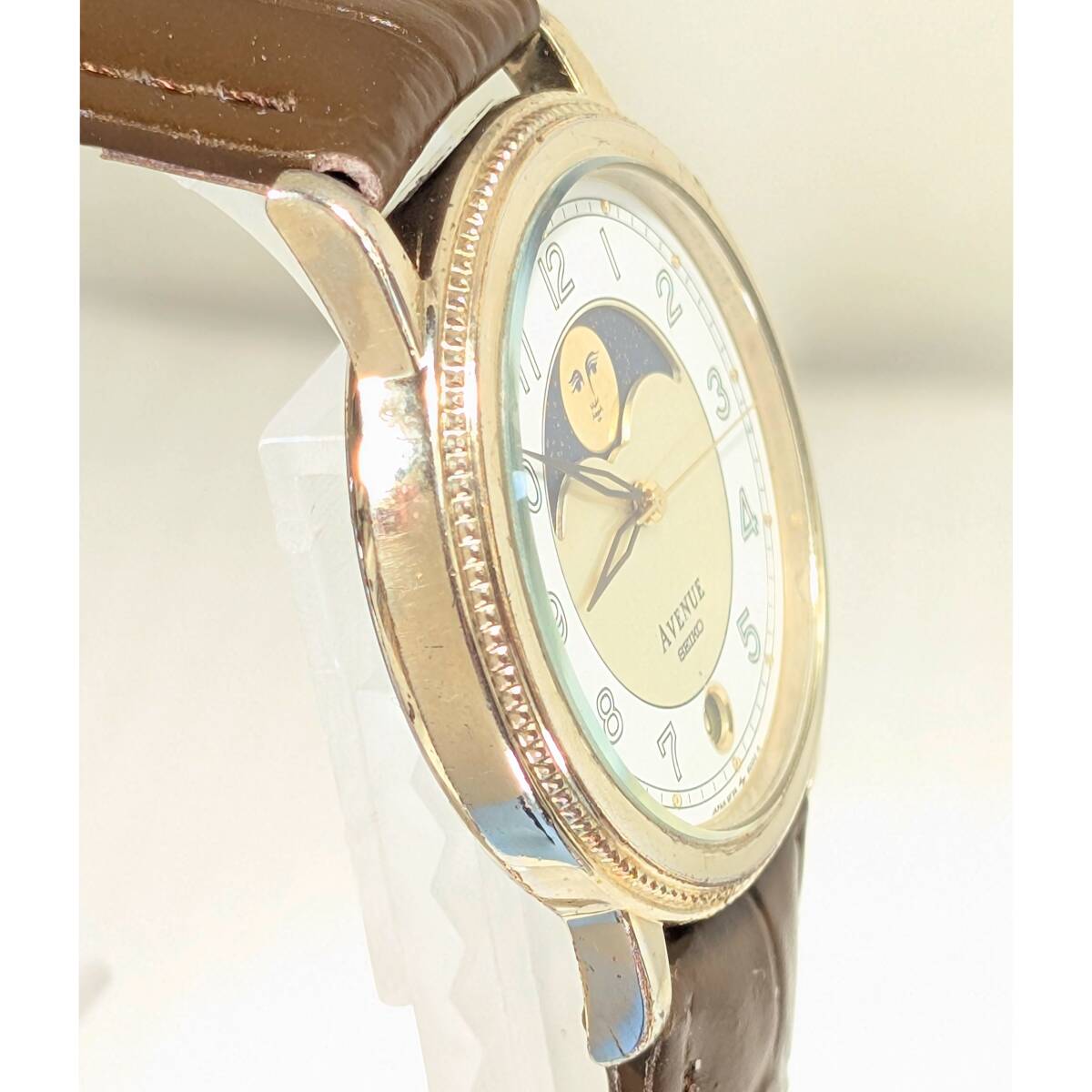 セイコー AVENUE ムーンフェイズ メンズ 電池ベルト交換済み稼働品 F-12_画像5