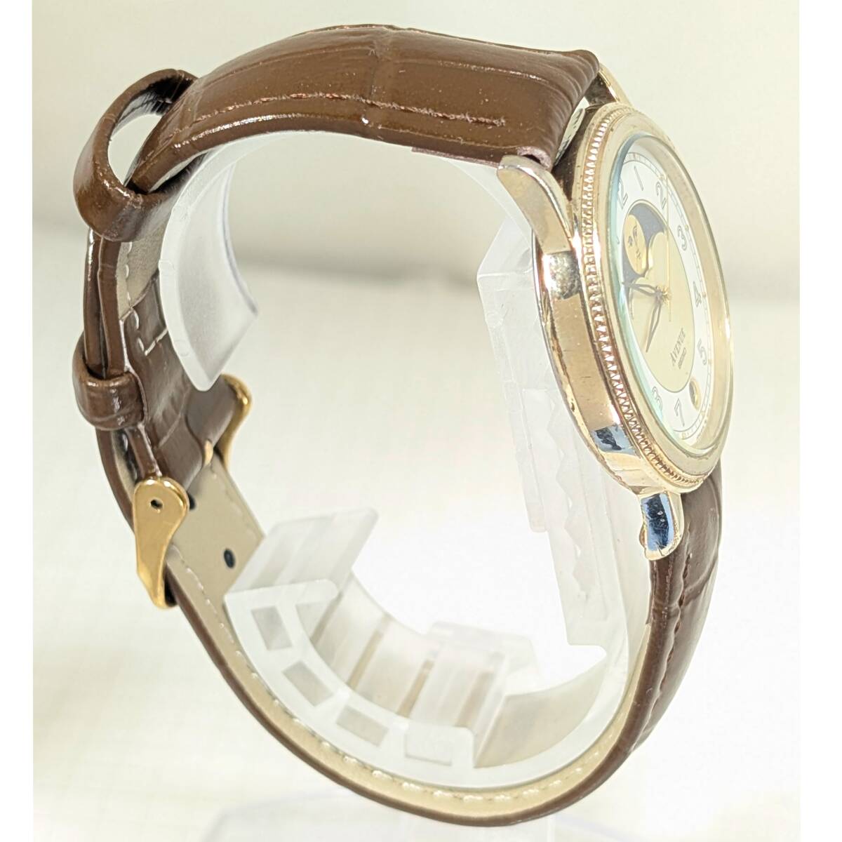 セイコー AVENUE ムーンフェイズ メンズ 電池ベルト交換済み稼働品 F-12_画像6